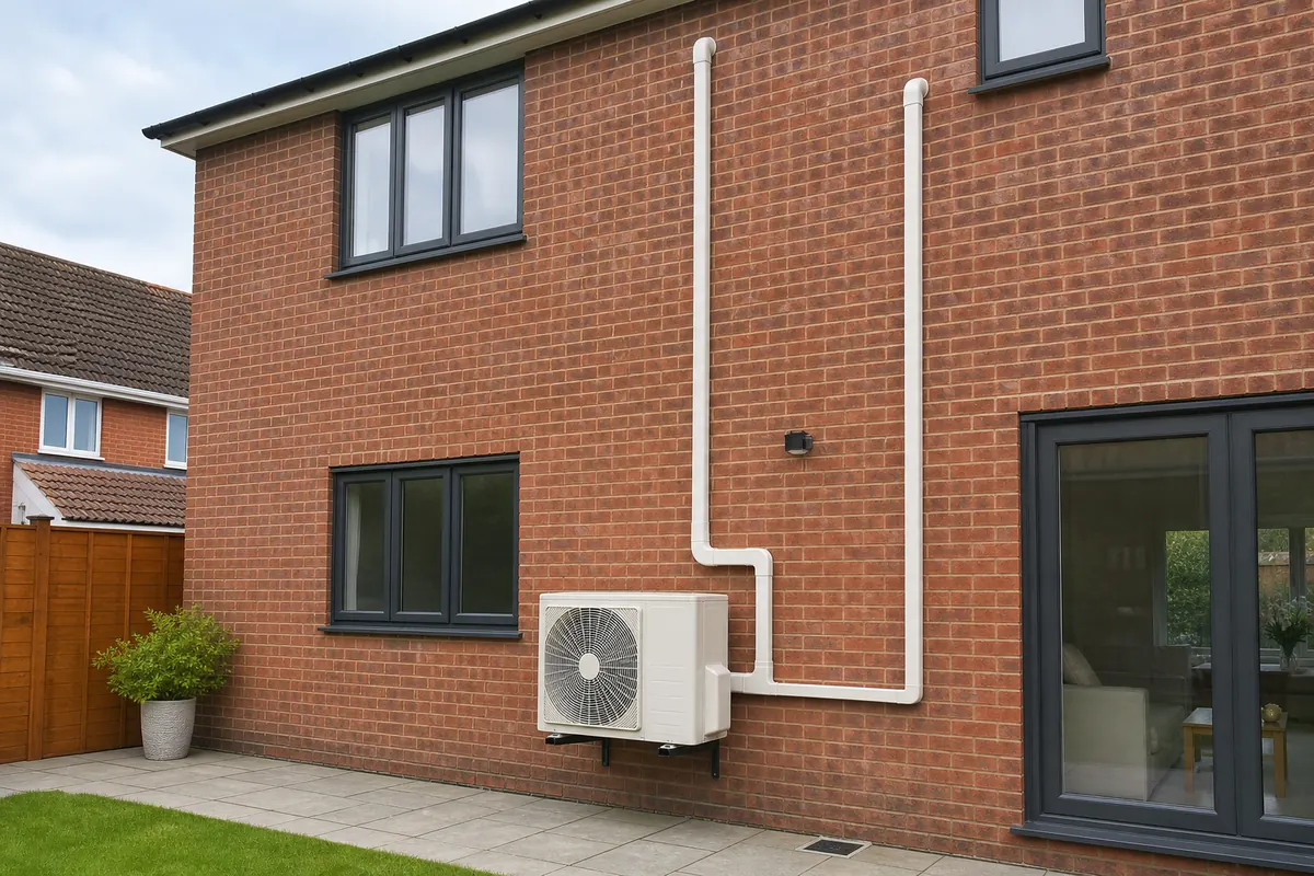 Outdoor air conditioning condenser serving a multi-room system Outdoor air conditioning condenser serving a multi-room system